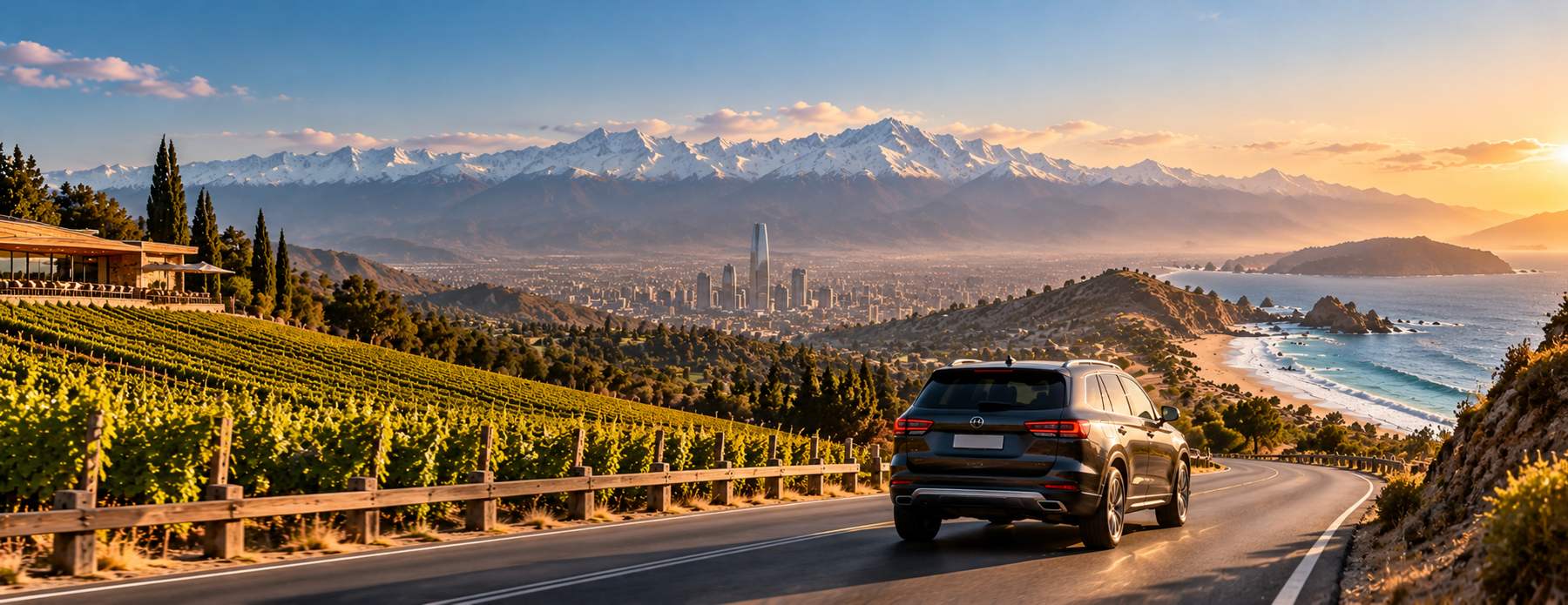 SUV en ruta hacia la cordillera (imagen referencial)